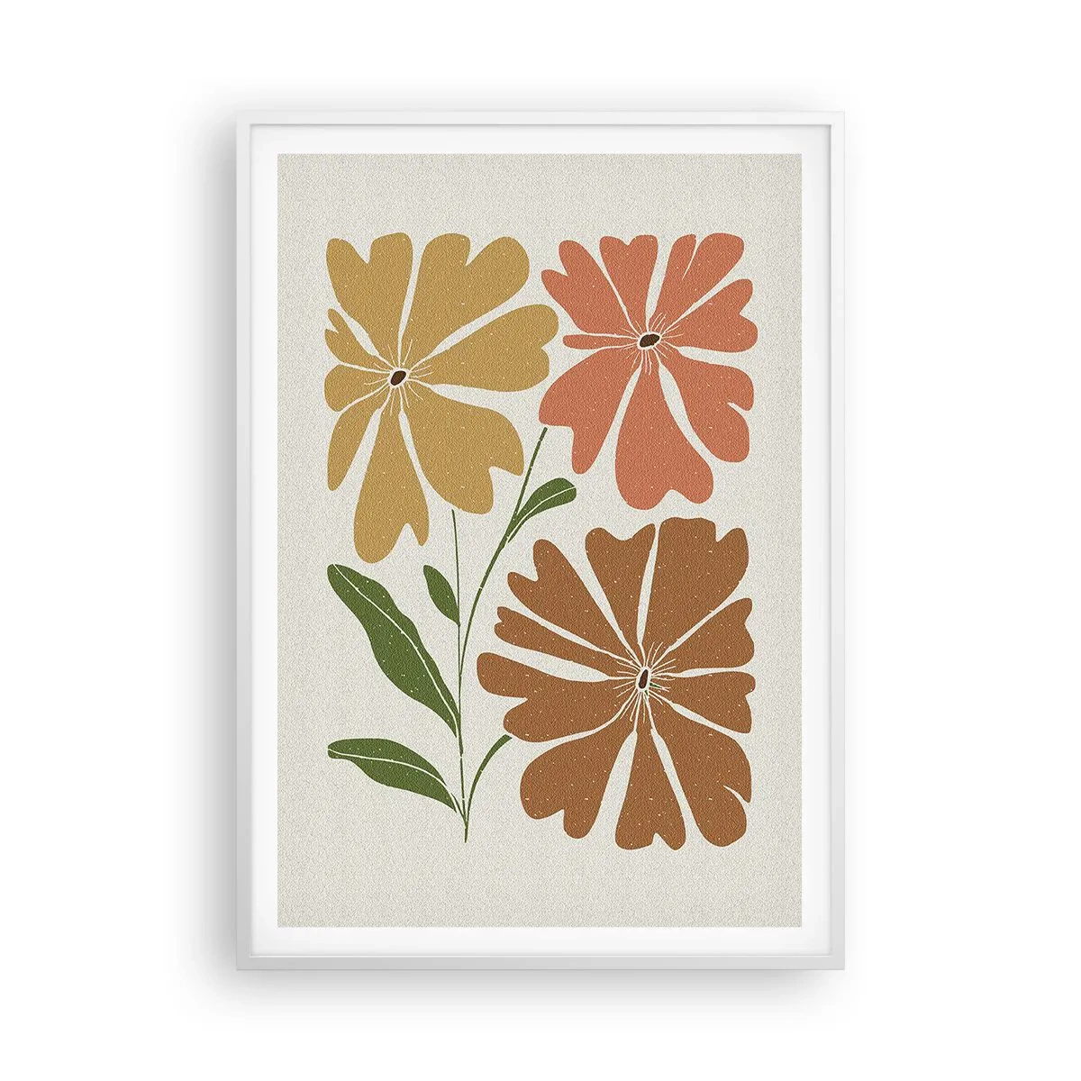 Poster în ramă albă - Natură și geometrie - 70x100 cm