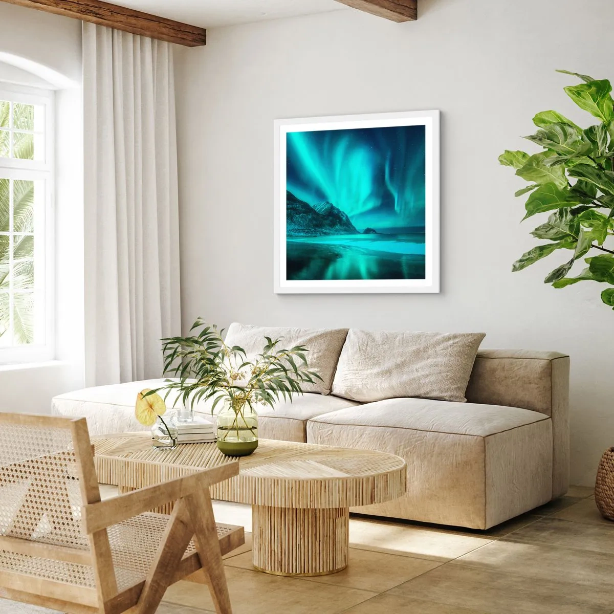 Poster în ramă albă - Minunile din nord - 60x60 cm