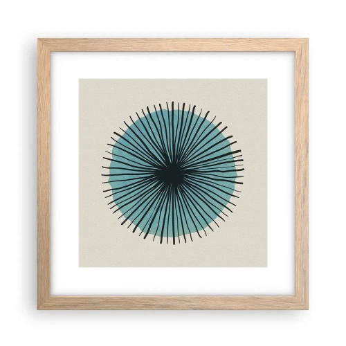 Poster în ramă de stejar deschis - Radiant pe albastru - 30x30 cm