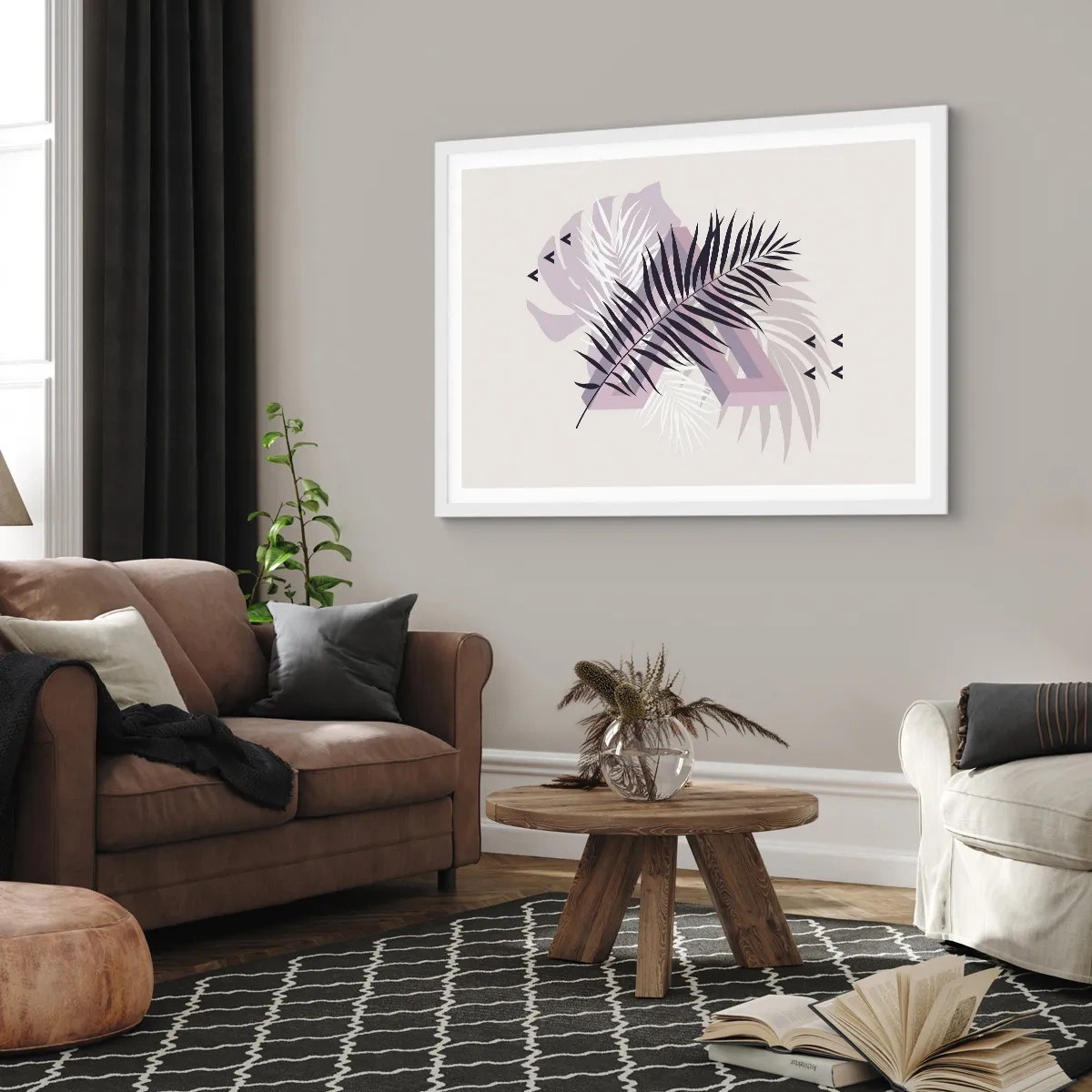 Poster în ramă albă - Umbra unei umbre - 100x70 cm