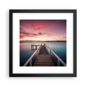 Poster în ramă neagră - Flacăra blândă a serii - 30x30 cm