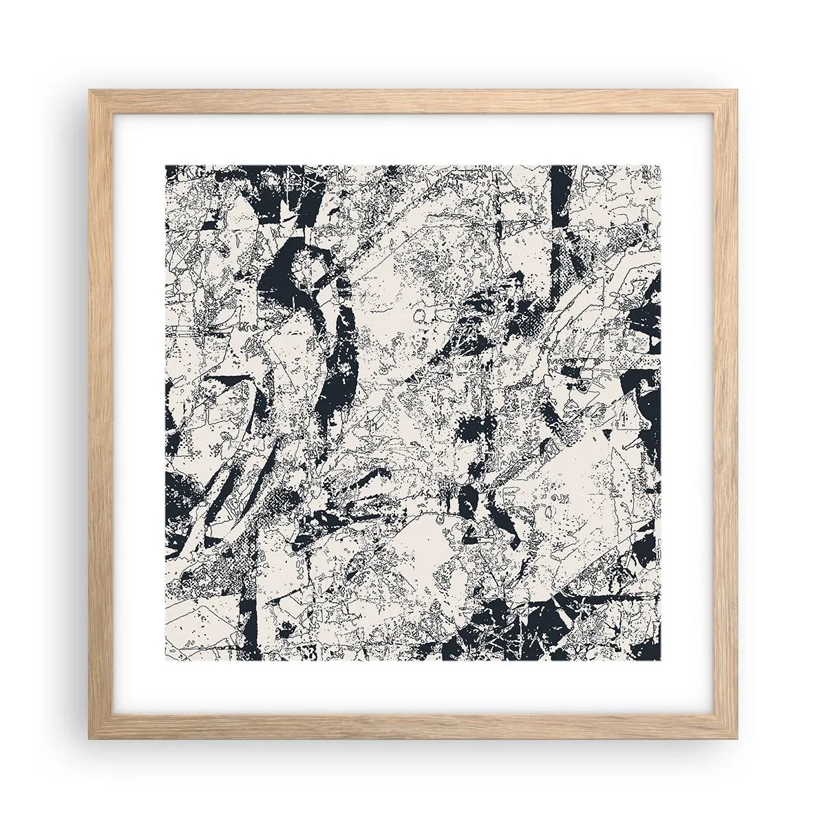 Poster în ramă de stejar deschis - Întrepătrunderea contrariilor - 40x40 cm
