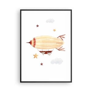 Poster în ramă neagră - Aeronava - 70x100 cm