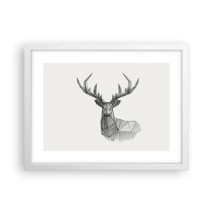 Poster în ramă albă - Cerb în stil cubist - 40x30 cm