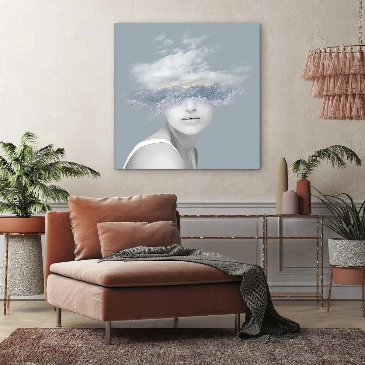 Tablou pe pânză - Cu capul în nori - 50x50 cm