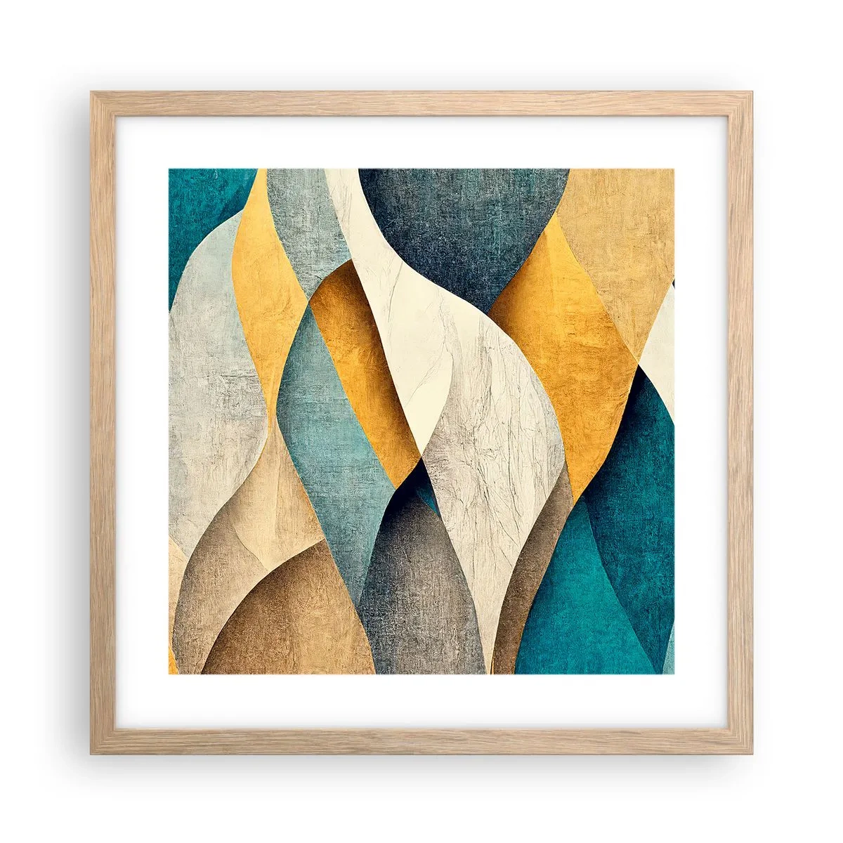 Poster în ramă de stejar deschis - Ritm și ondulare - 40x40 cm