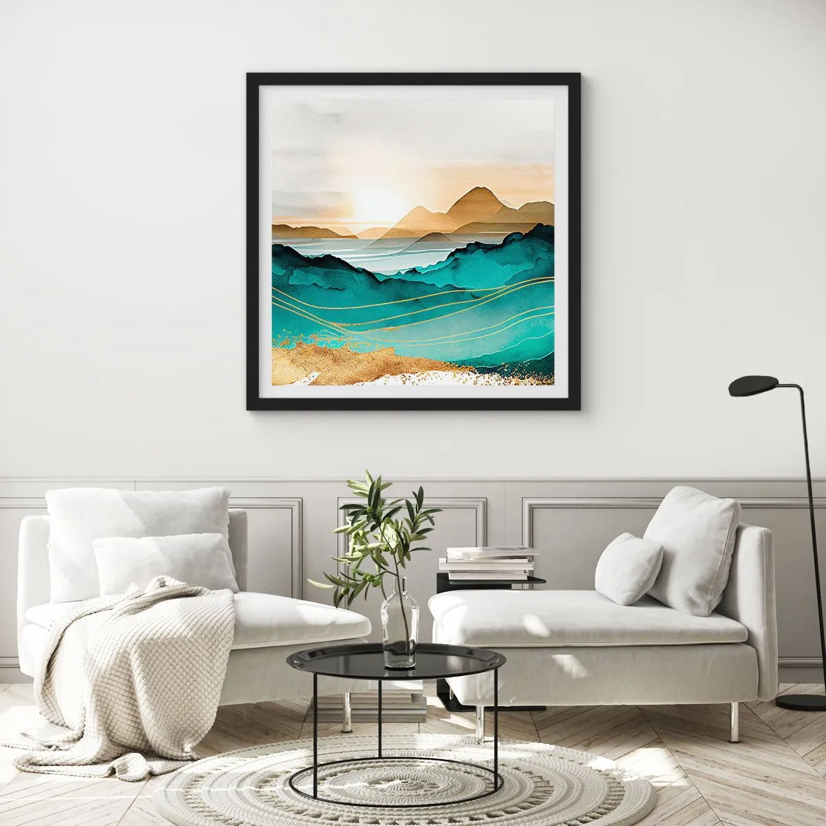 Poster în ramă neagră - La limita abstracției - peisaj - 30x30 cm