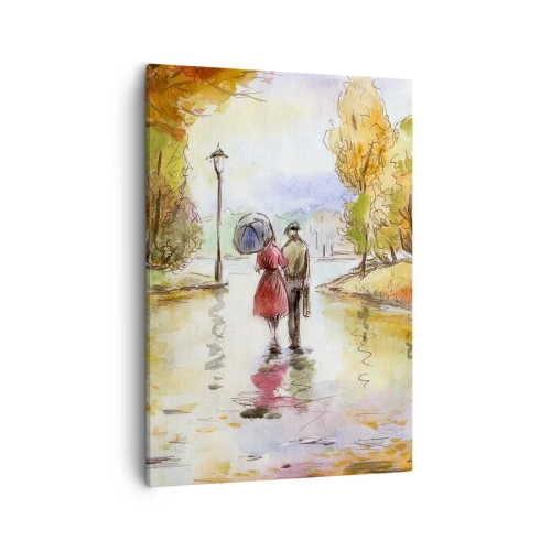 Tablou pe pânză - Toamnă romantică în parc - 50x70 cm