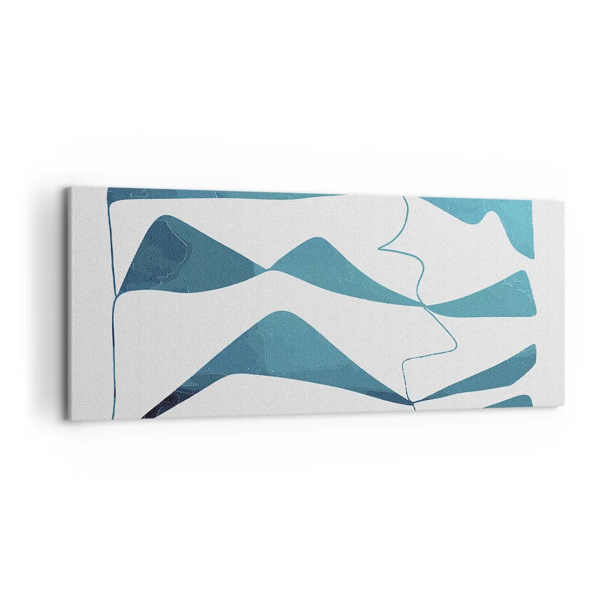 Tablou pe pânză - Abstracție: relație turcoaz - 120x50 cm
