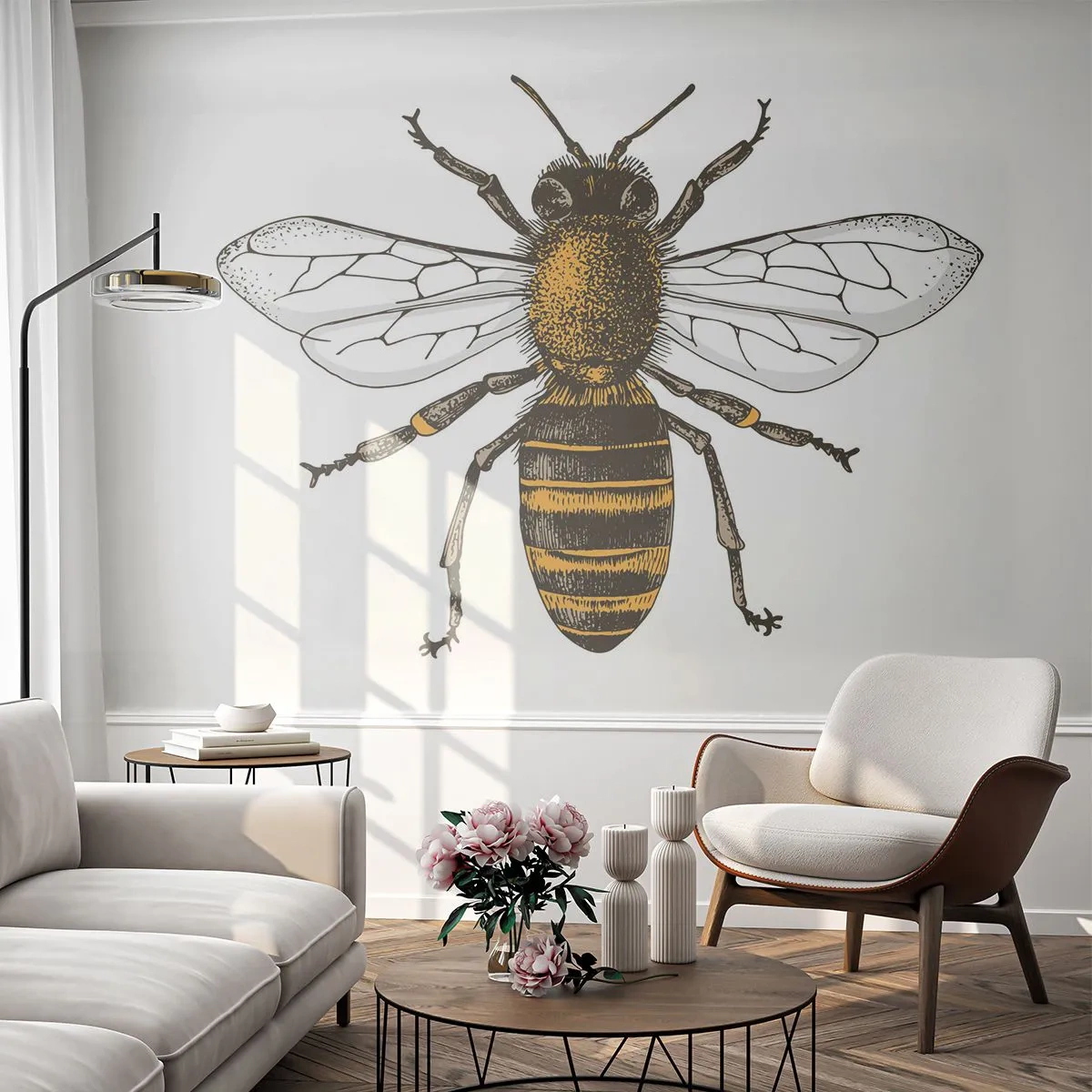 Tapet Premium Sand - Frumoasă și bună - Albină, Insectă, Natură - 100x70 cm