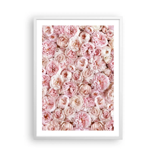 Poster în ramă albă - Presărat cu trandafiri - 50x70 cm