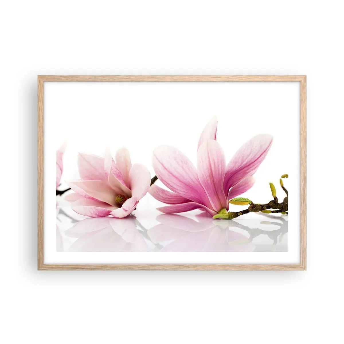 Poster în ramă de stejar deschis - Delicate ca o adiere de primăvară - 70x50 cm