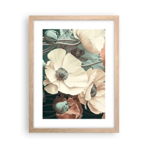 Poster în ramă de stejar deschis - Șoapta macilor - 30x40 cm