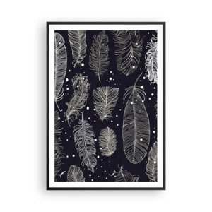 Poster în ramă neagră - Dantelă cu pene - 70x100 cm