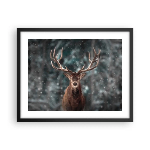 Poster în ramă neagră - Regele pădurii a fost încoronat - 50x40 cm