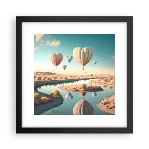 Poster în ramă neagră - Iubirea ne înalță - 30x30 cm