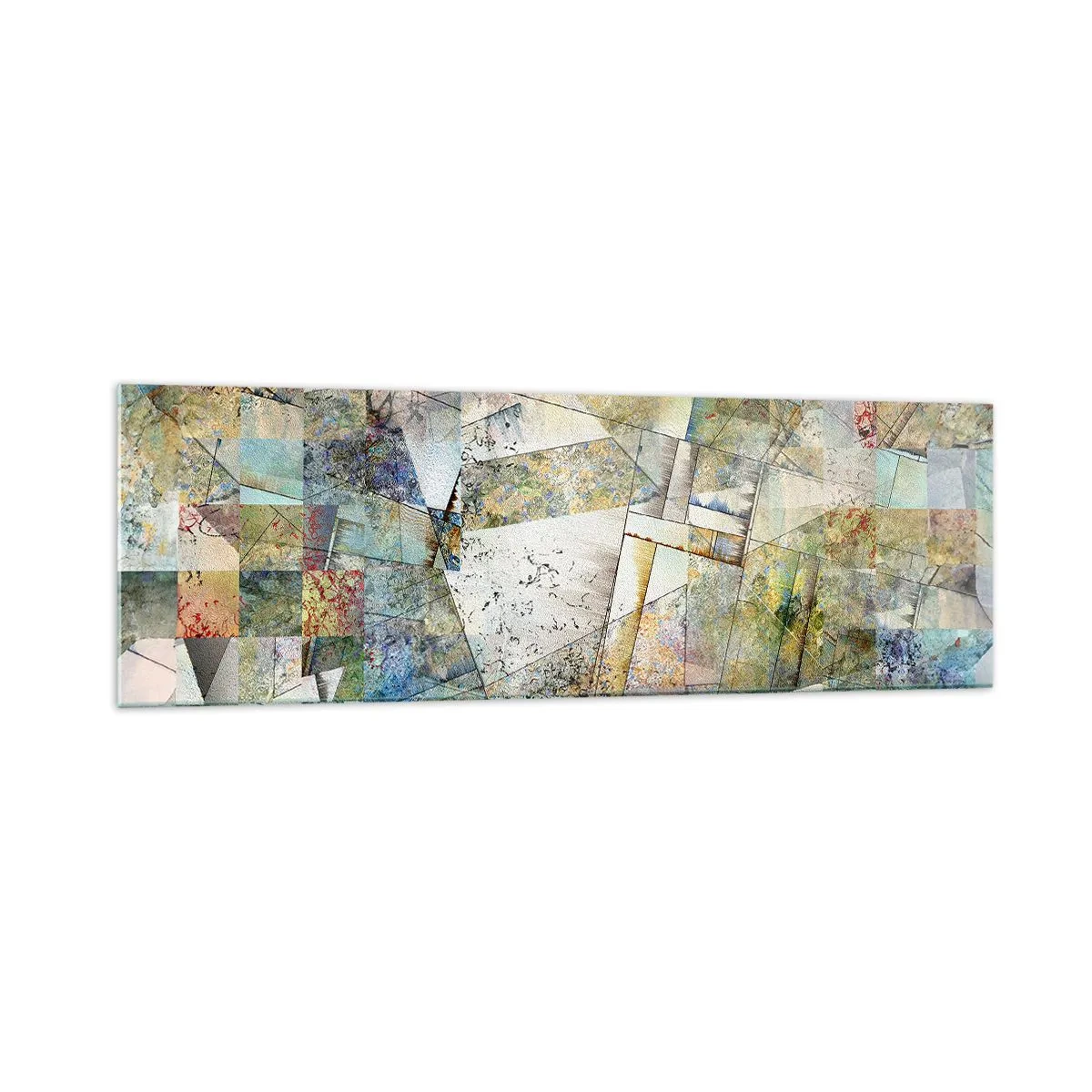 Tablou pe sticlă - Remaniere geometrică - 160x50 cm
