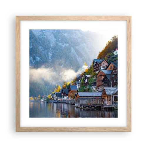 Poster în ramă de stejar deschis - Atmosferă alpină - 40x40 cm