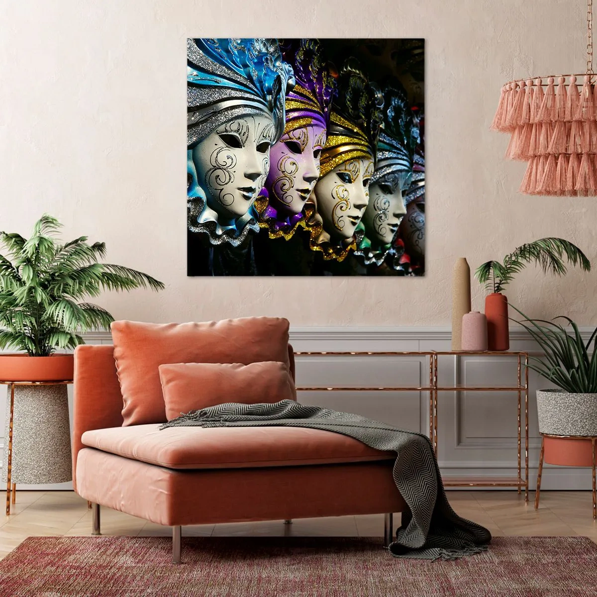 Tablou pe pânză - Mister în aur și argint - 70x70 cm