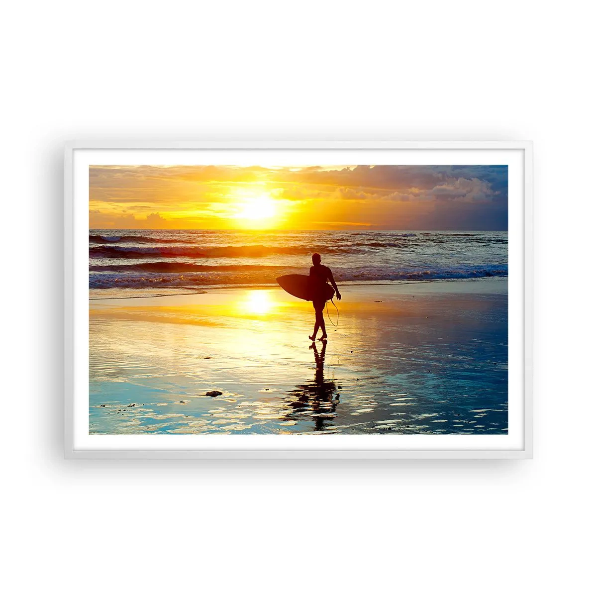 Poster în ramă albă - Întoarcerea războinicului - 91x61 cm
