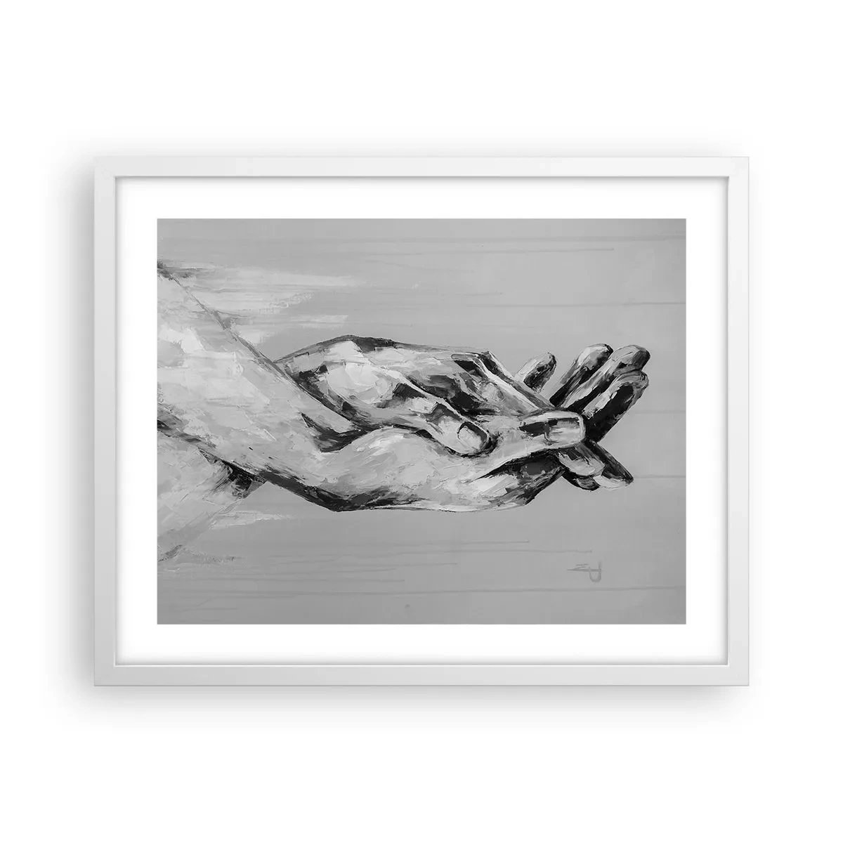 Poster în ramă albă - Începutul... - 50x40 cm