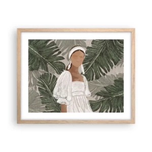 Poster în ramă de stejar deschis - Portret exotic - 50x40 cm