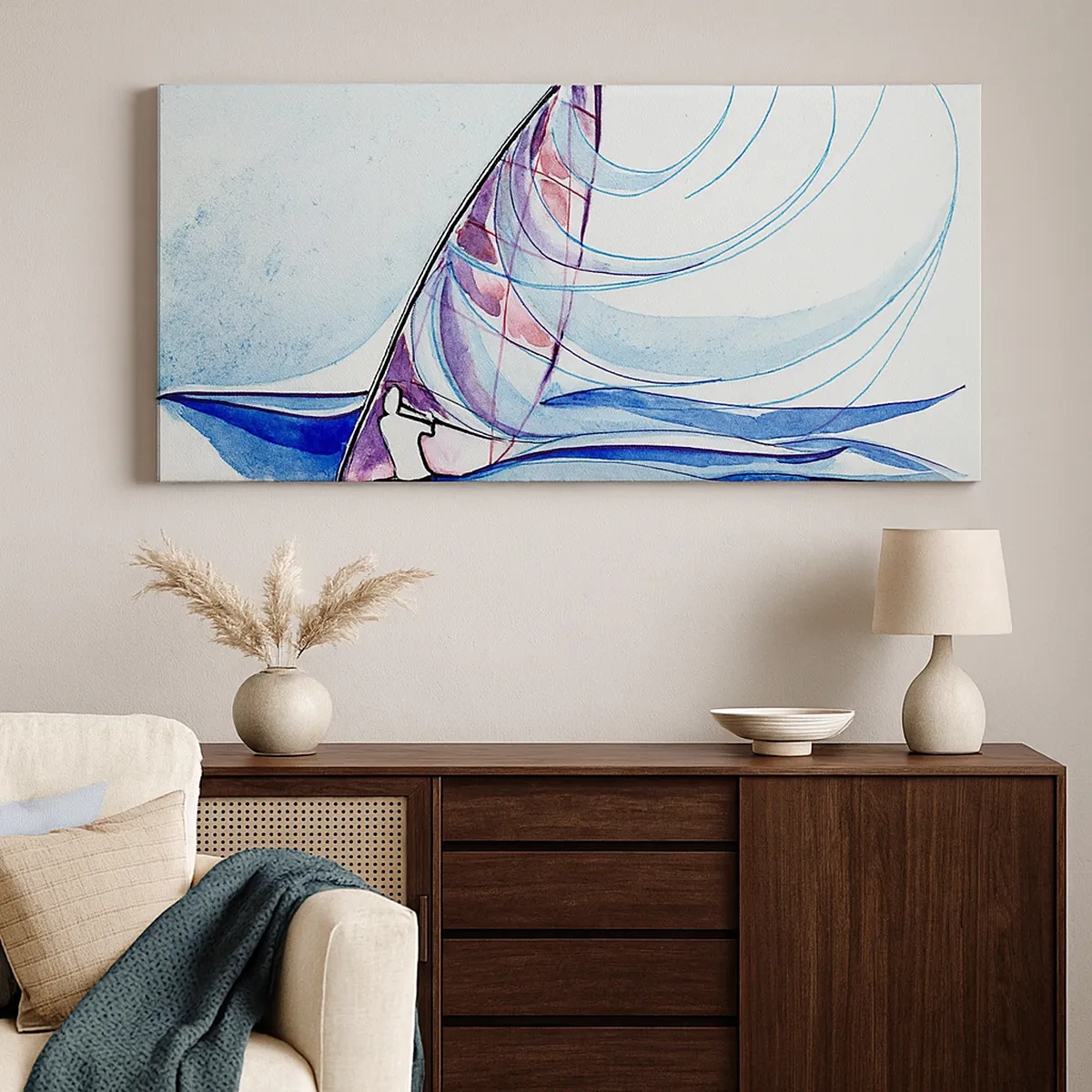 Tablou pe pânză - Cu vântul în ritmul valurilor - 30x30 cm