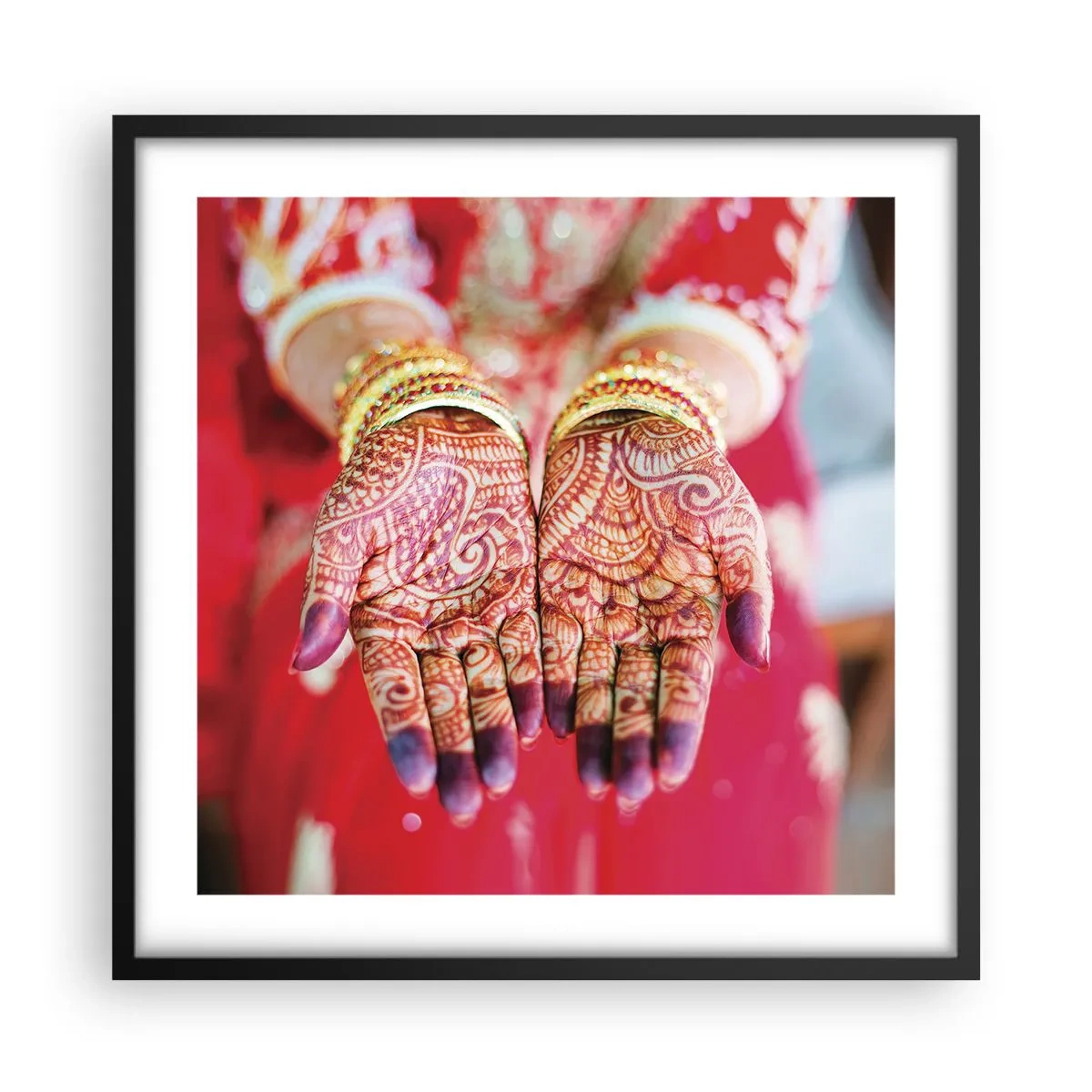 Poster în ramă neagră - Gata să prindă fericirea - 50x50 cm