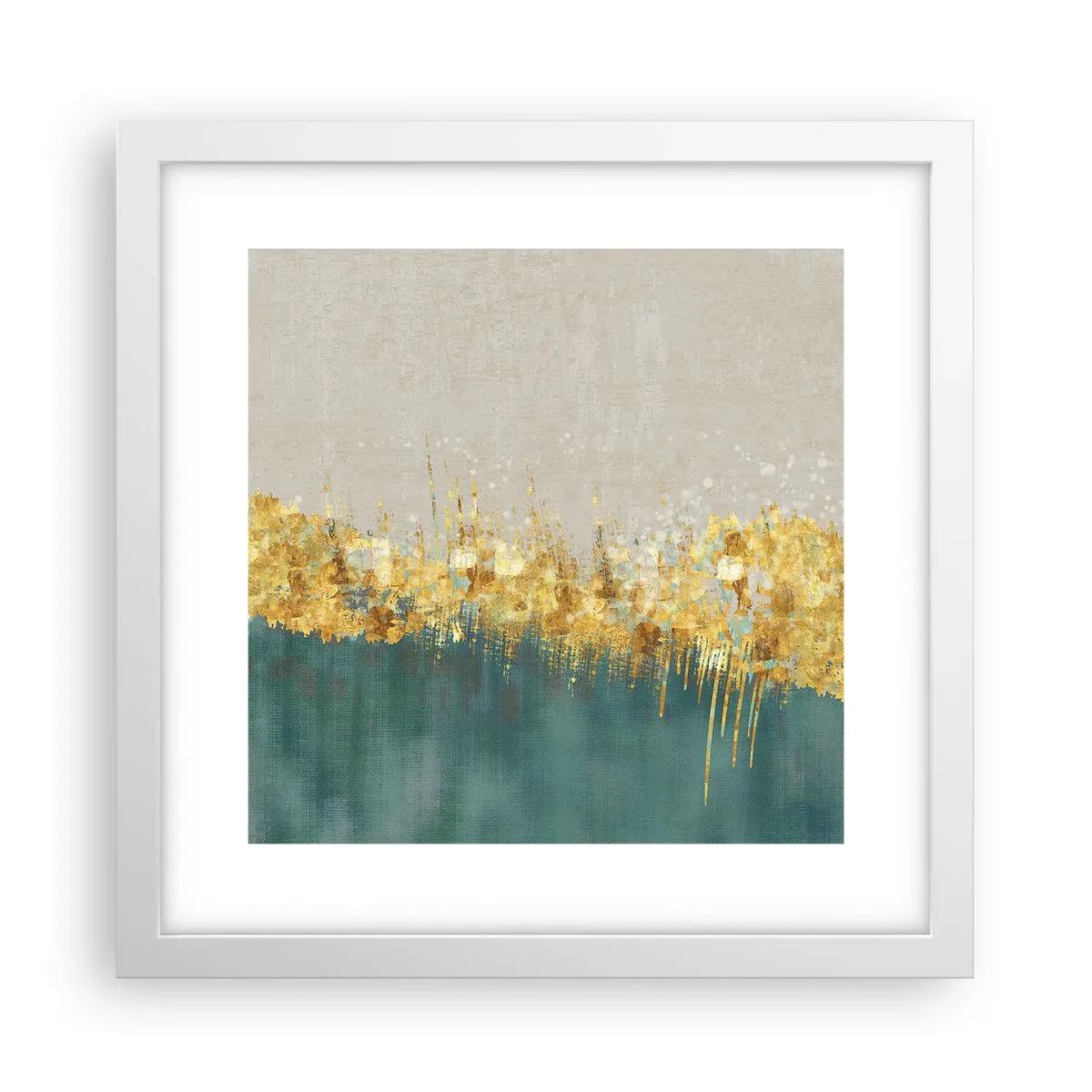 Poster în ramă albă - Frontiera de aur - 30x30 cm
