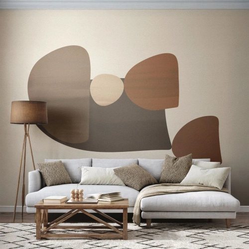 Tapet Premium Canvas - Compoziție în bronz - Abstracția, Bucată, Artă Modernă - 300x210 cm