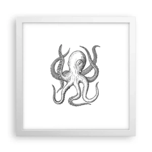 Poster în ramă albă - Dansând cu valurile - 30x30 cm