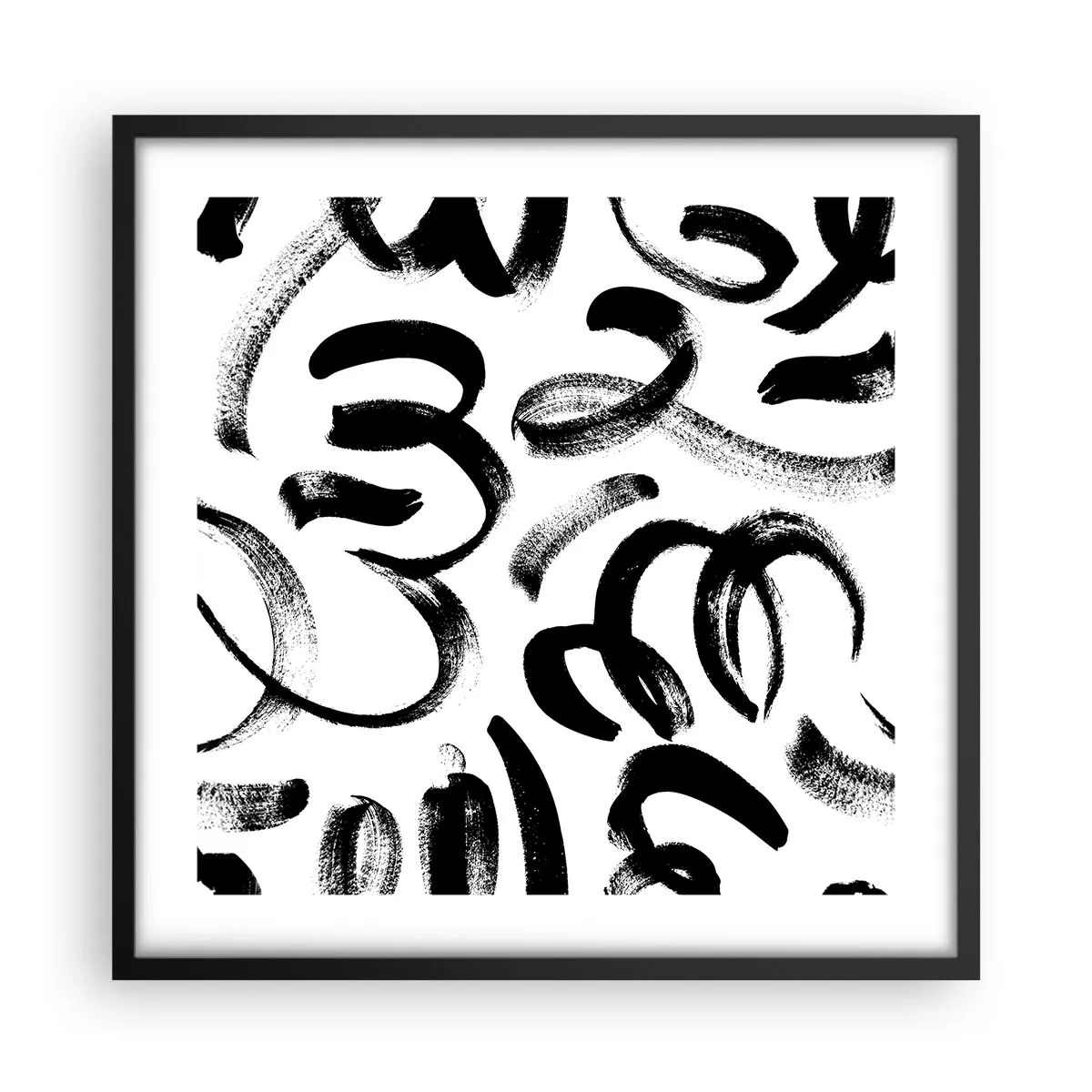 Poster în ramă neagră - Negru pe alb - 50x50 cm