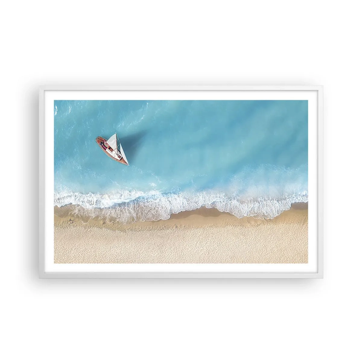 Poster în ramă albă - La frontieră dintre albastru și auriu - 91x61 cm