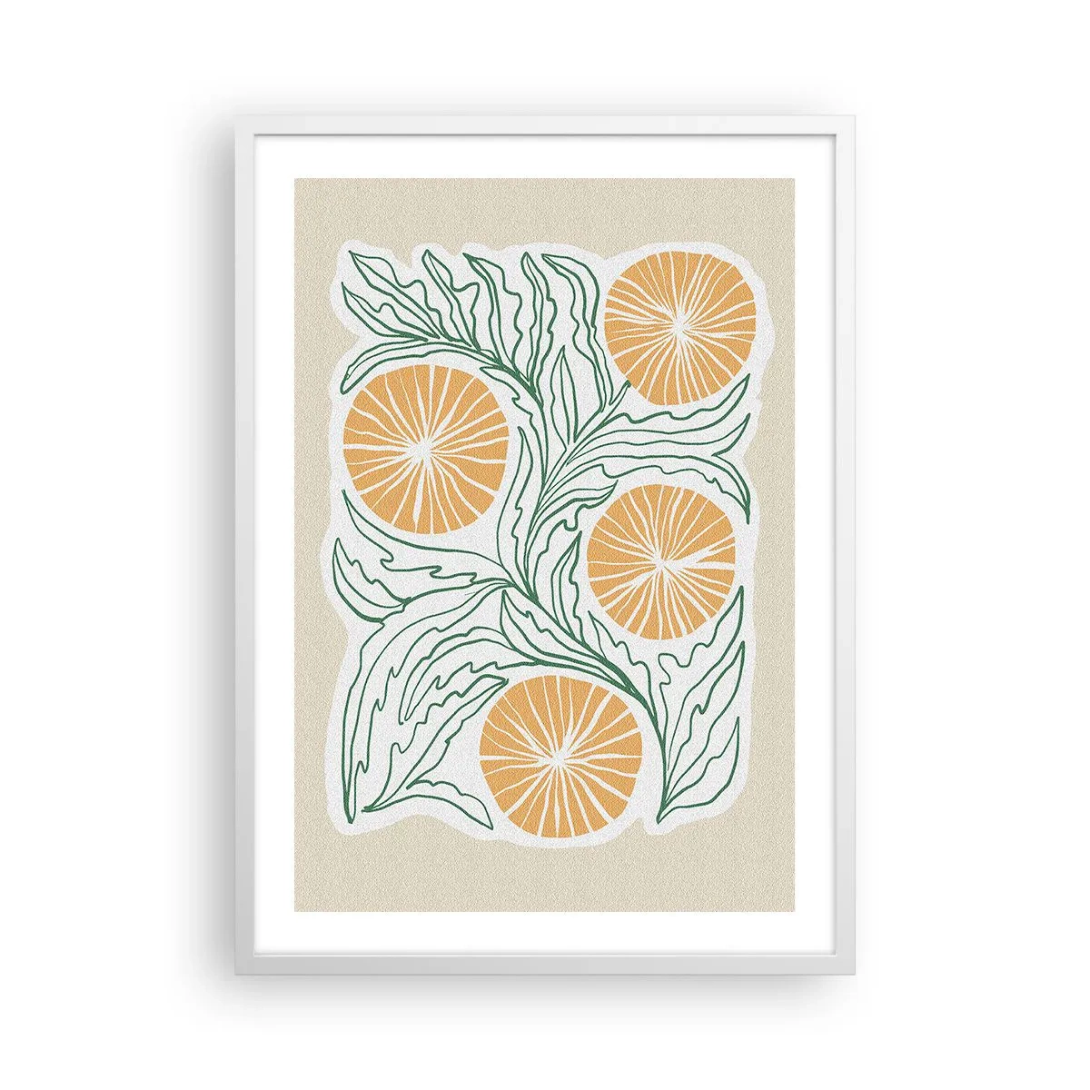 Poster în ramă albă - Etnic cu o notă de abstracție - 50x70 cm