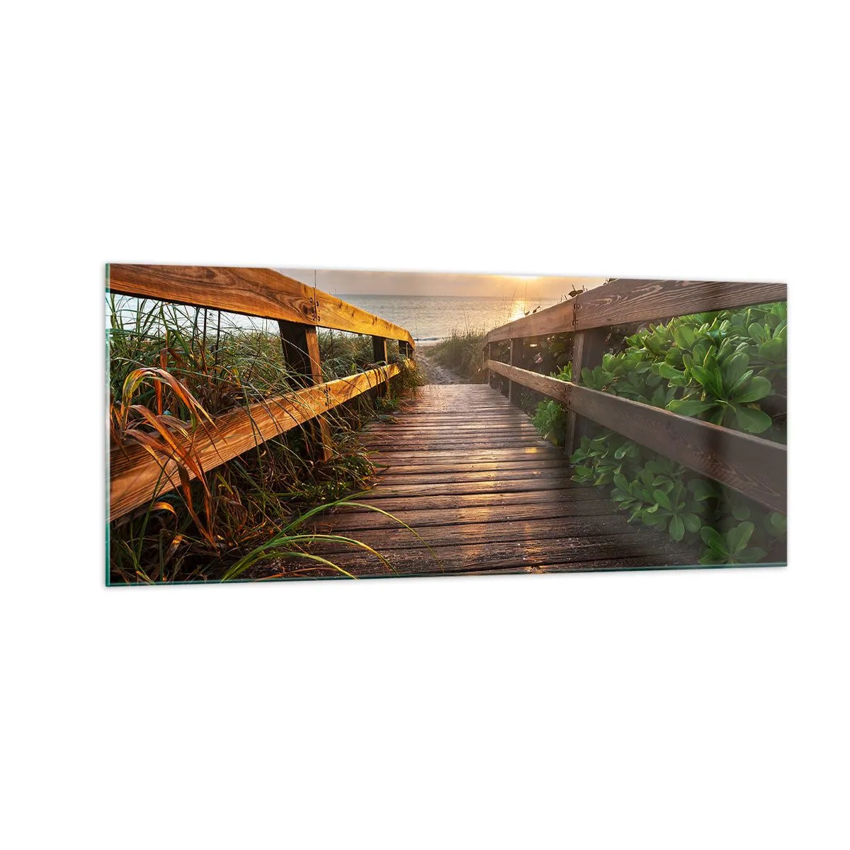 Tablou pe sticlă - Și direct la țărm - 100x40 cm