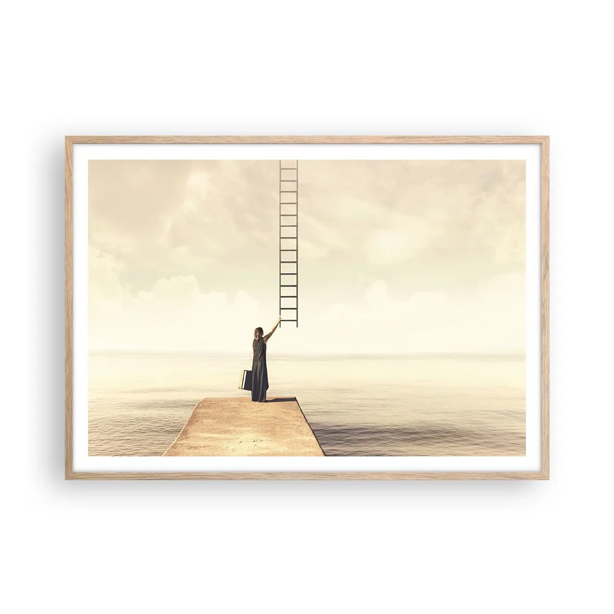 Poster în ramă de stejar deschis - O călătorie conceptuală - 100x70 cm