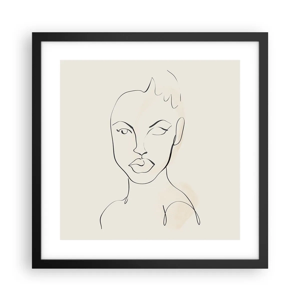 Poster în ramă neagră - Schiță de senzualitate - 40x40 cm