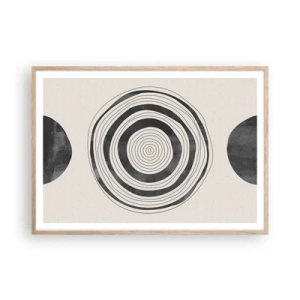 Poster în ramă de stejar deschis - Centrul cel mai important - 100x70 cm
