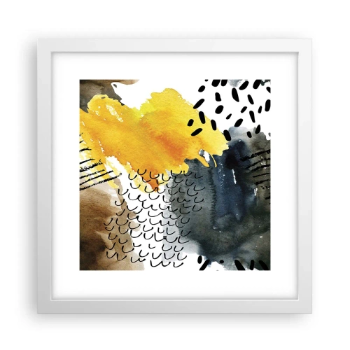 Poster în ramă albă - O întâlnire a elementelor - 30x30 cm