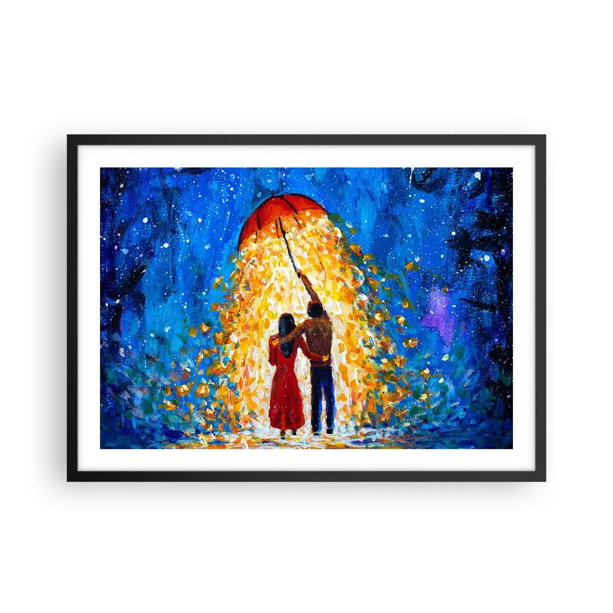 Poster în ramă neagră - Magia unei seri ploioase? - 70x50 cm