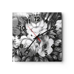 Ceas de perete - Ceas pe sticlă - Frumoase chiar și în gri - 30x30 cm