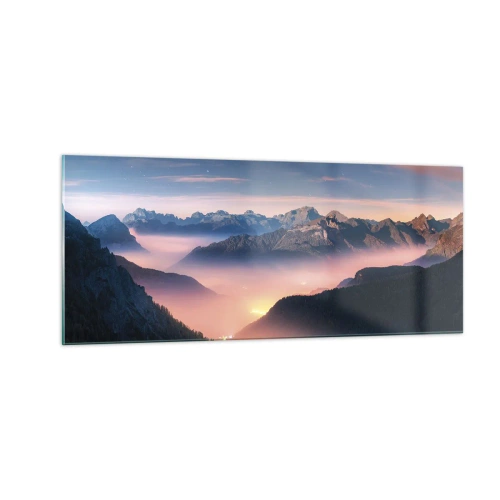 Tablou pe sticlă - Lumină în văi - 100x40 cm