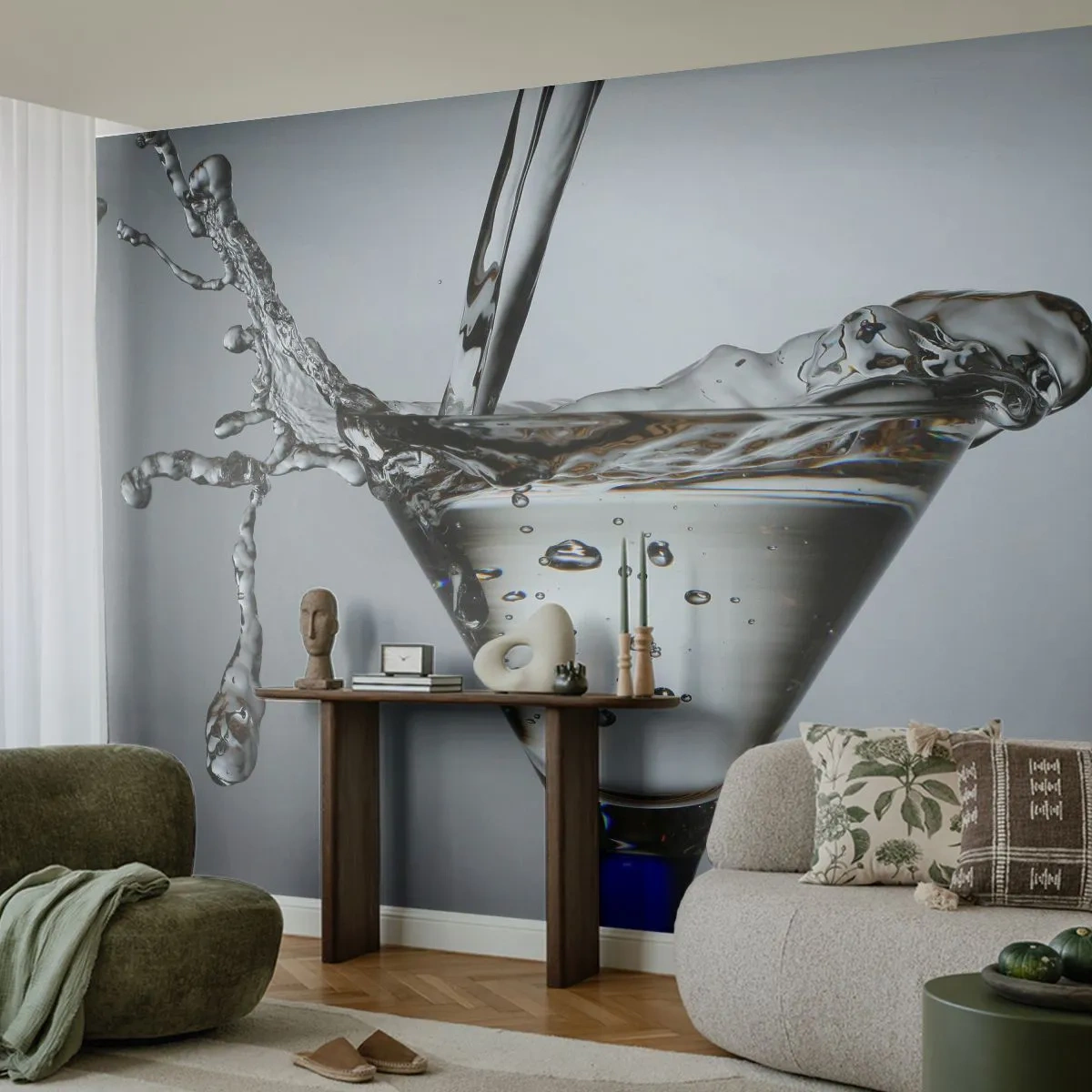 Tapet Premium Canvas - La marginea paharului - Sticlă, Băutură, Gastronomie - 250x175 cm