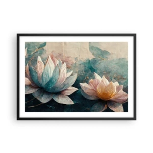 Poster în ramă neagră - Stele de lac - 70x50 cm