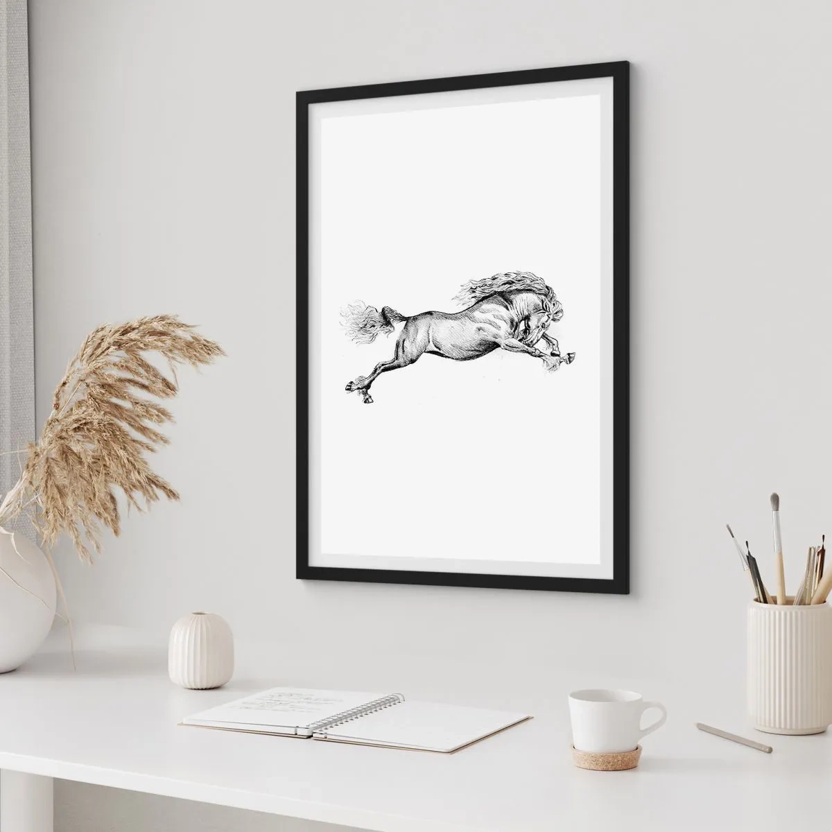 Poster în ramă neagră - Oprit din galop - 61x91 cm