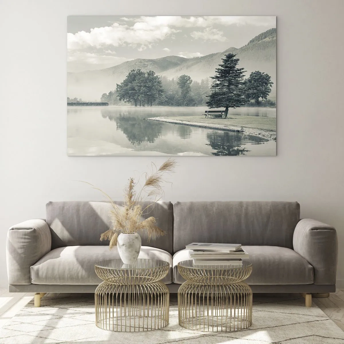 Tablou pe sticlă - Lacul încă doarme - 100x70 cm