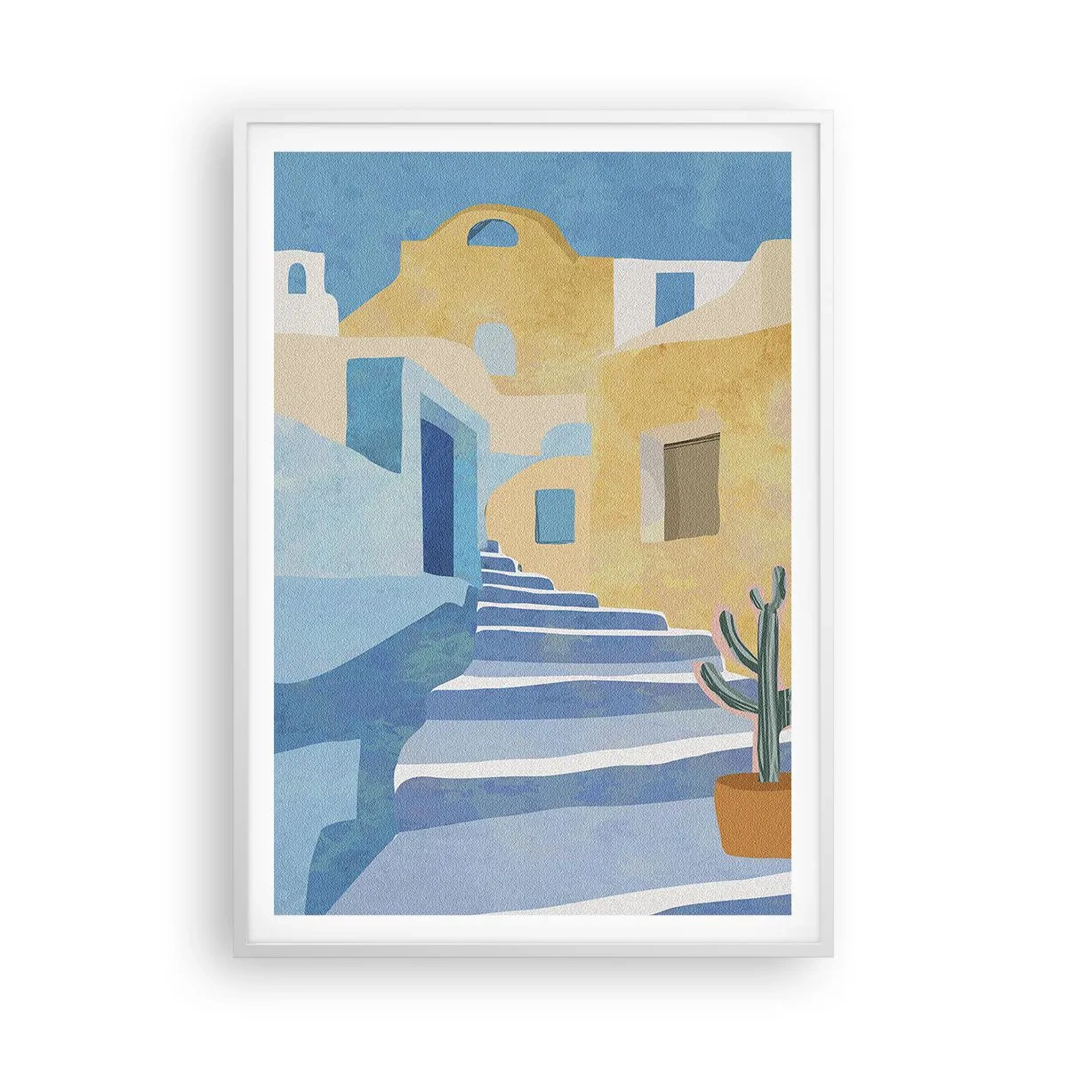 Poster în ramă albă - O zi într-un oraș arab - 70x100 cm