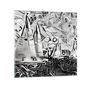 Tablou pe sticlă - Între valuri - 70x70 cm
