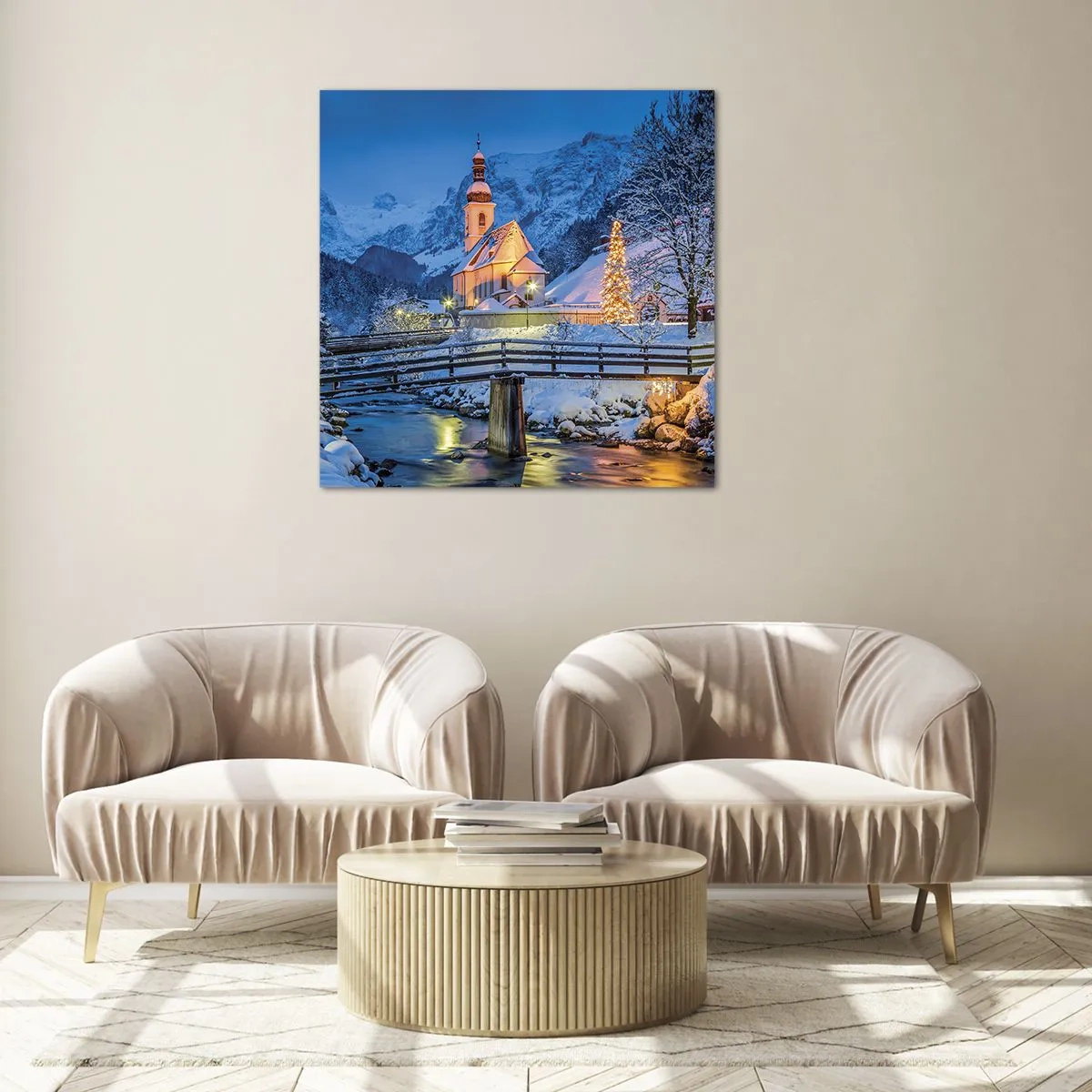 Tablou pe sticlă - Spiritul Crăciunului - 60x60 cm