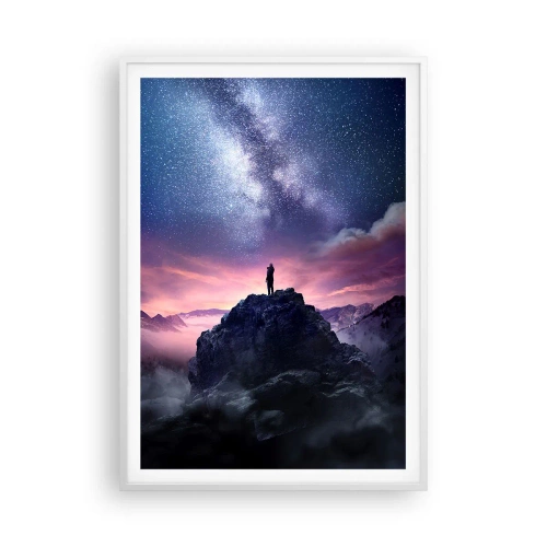 Poster în ramă albă - Și a simțit viața - 70x100 cm